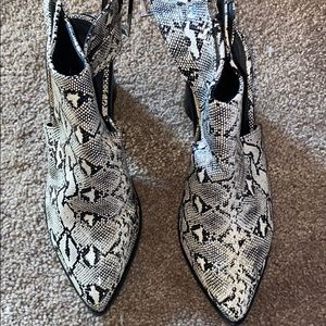 Snake skin booties